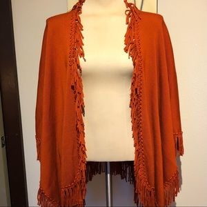 Coldwater Creek one size Rust orange poncho